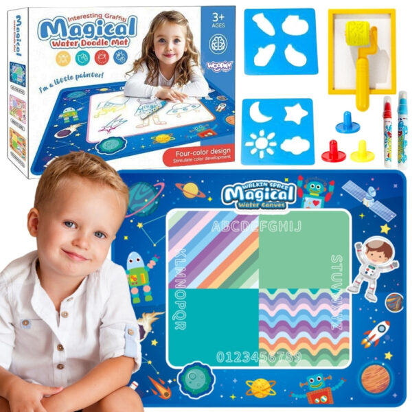 WOOPIE Mata Wodna do Malowania XXL 100x80cm Kosmos Niebieska - 001