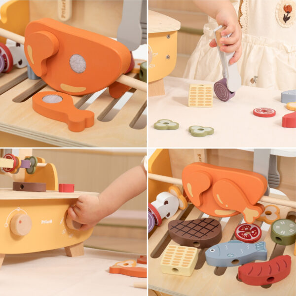 VIGA Drewniany Zestaw do Grillowania BBQ Grill - 006