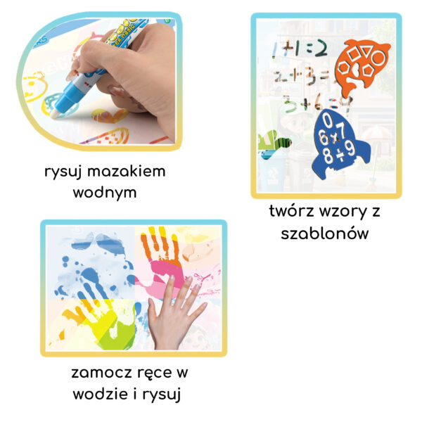 WOOPIE Mata Wodna do Malowania dla Dzieci z Dinozaurami + Akcesoria - 003