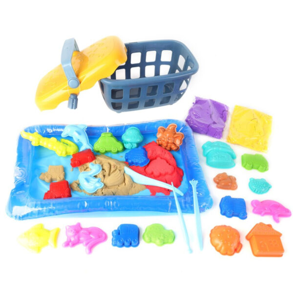 WOOPIE Piasek Kinetyczny 0,8 kg Zestaw w Koszyku z Foremkami +  / - 006