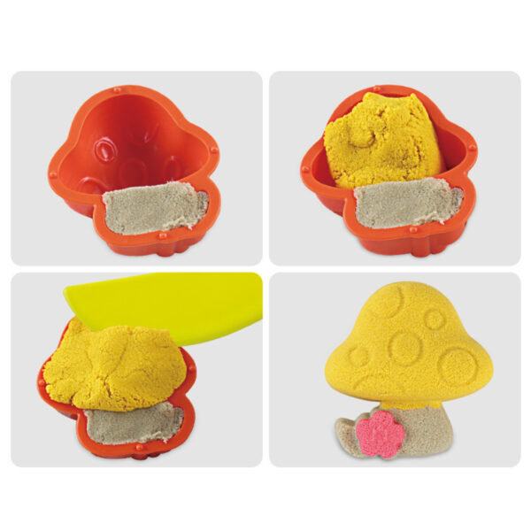 WOOPIE Piasek Kinetyczny 0,8 kg Zestaw w Koszyku z Foremkami +  / - 008