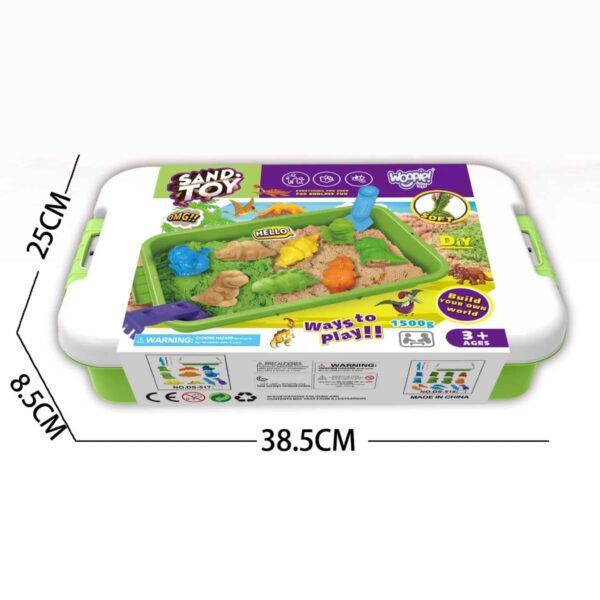 WOOPIE Piasek Kinetyczny 1,5 kg Zestaw XXL ZOO Safari Stolik z Foremkami - 004