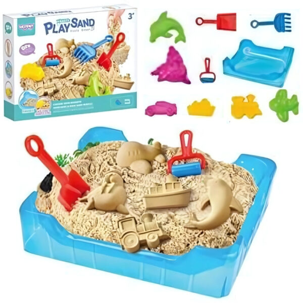 WOOPIE Piasek Kinetyczny 0,5 kg Zestaw Stolik z Foremkami - 001