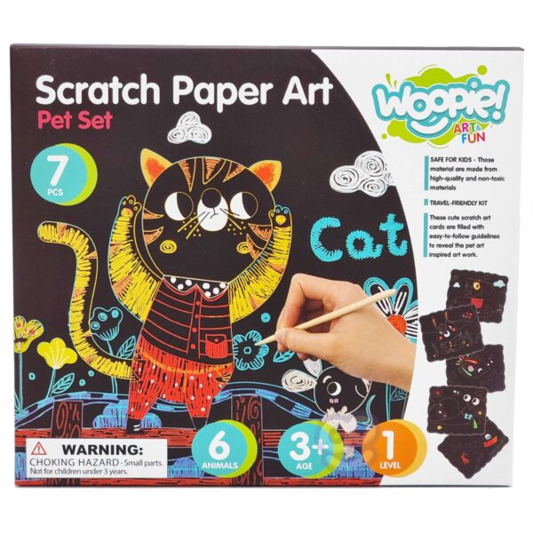 WOOPIE ART&FUN Zestaw Kreatywny Wydrapywanki dla Dzieci 7 el. - 008