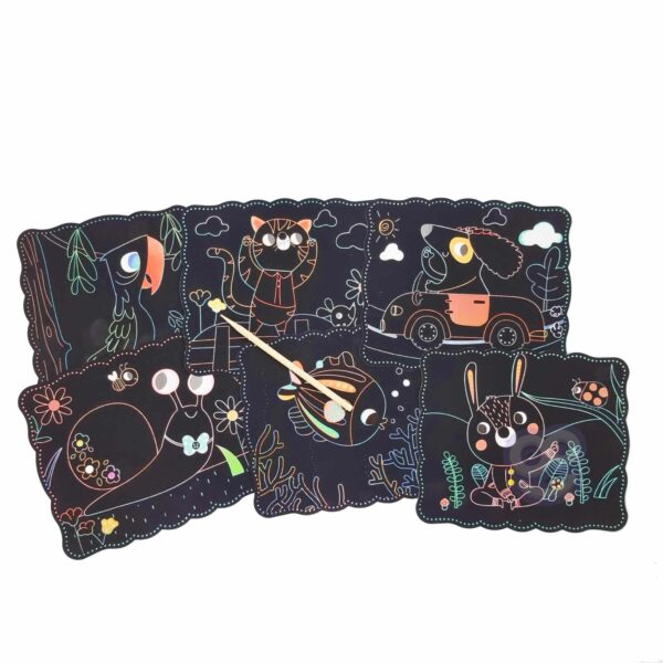 WOOPIE ART&FUN Zestaw Kreatywny Wydrapywanki dla Dzieci 7 el. - 009