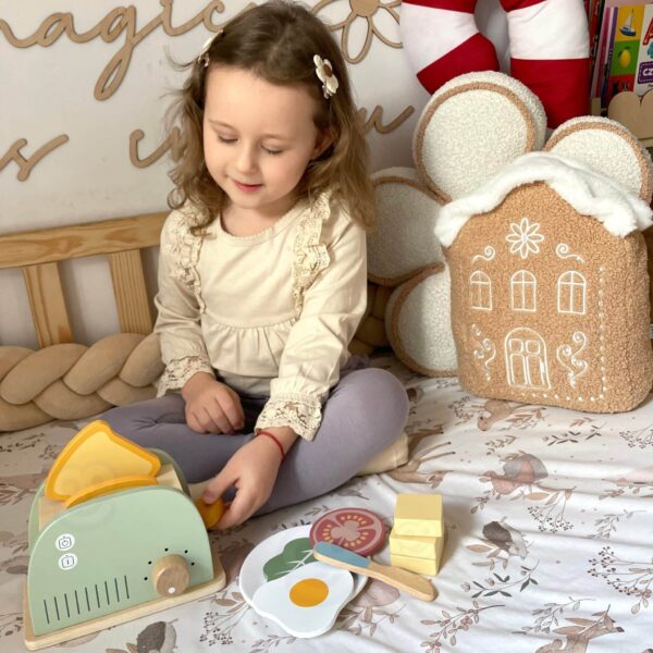 Drewniany Toster z Akcesoriami Woopie Green - Edukacyjny Zestaw FSC - 004