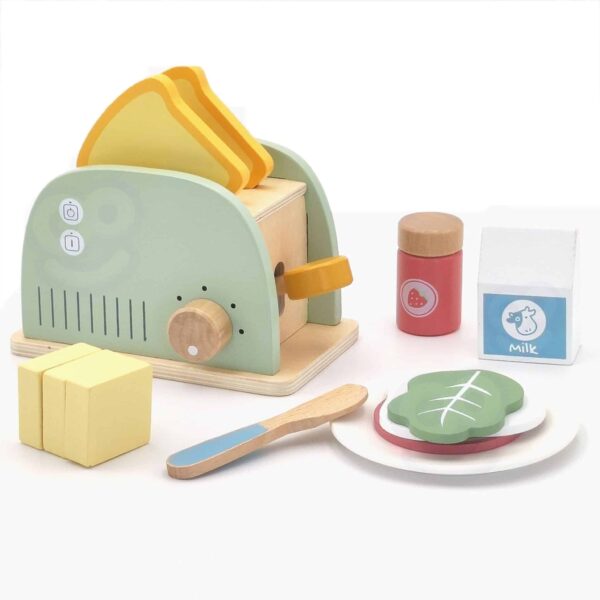 Drewniany Toster z Akcesoriami Woopie Green - Edukacyjny Zestaw FSC - 012