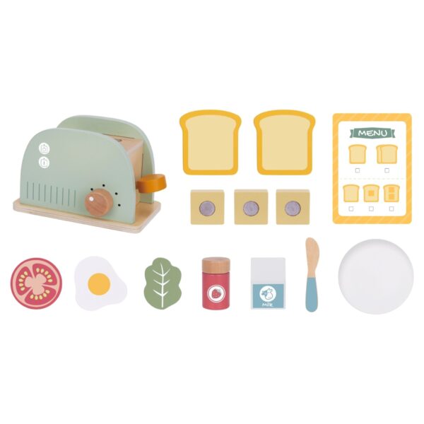 Drewniany Toster z Akcesoriami Woopie Green - Edukacyjny Zestaw FSC - 014
