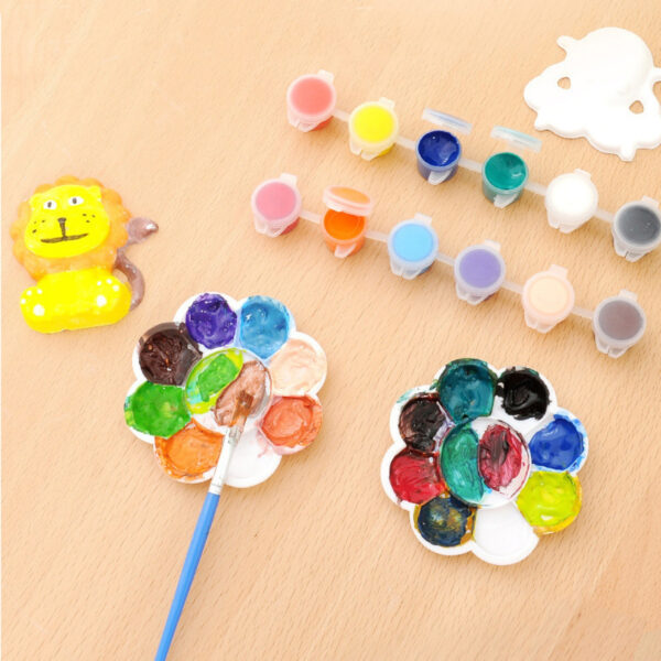 WOOPIE Zestaw Kreatywny z Farbami DIY Zrób Odlewy Gipsowe Figurki i Pomaluj - Zestaw Zwierzątka - 002