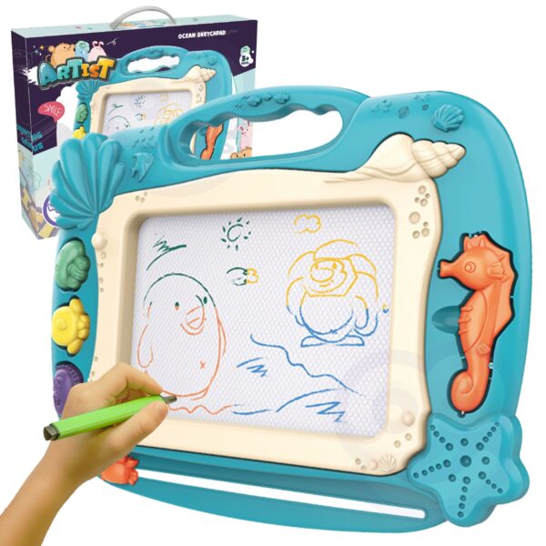 WOOPIE Znikopis Tablica Magnetyczna Kolorowa Stempelki Motyw Oceanu Zielony - 001