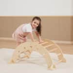 Drewniany Bujak Montessori Viga Naturalny - Wielofunkcyjny Mostek - 002