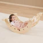 Drewniany Bujak Montessori Viga Naturalny - Wielofunkcyjny Mostek - 004