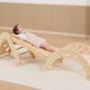 Drewniany Bujak Montessori Viga Naturalny - Wielofunkcyjny Mostek - 006