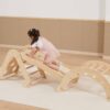 Drewniany Bujak Montessori Viga Naturalny - Wielofunkcyjny Mostek - 008
