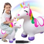 WOOPIE Skoczek Gumowy do Skakania Jednorożec Biały+ Pompka - 001