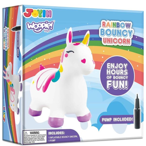 WOOPIE Skoczek Gumowy do Skakania Jednorożec Biały+ Pompka - 008