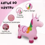 WOOPIE Skoczek Gumowy do Skakania Jednorożec Różowy + Pompka - 003