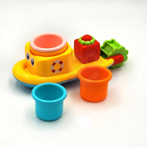 Zabawka do kąpieli statek kubeczki wieloryb 12m+ – WOOPIE BABY - 005