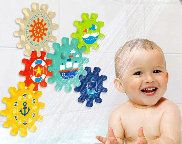 Kolorowe Zębatki do Kąpieli Morskie 6 szt. - WOOPIE BABY - 003