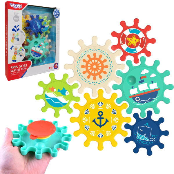 Kolorowe Zębatki do Kąpieli Morskie 6 szt. - WOOPIE BABY - 004