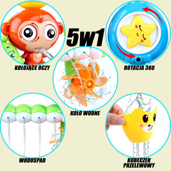 Zabawka do kąpieli małpka oczy się kręcą 18m+ – WOOPIE BABY - 013