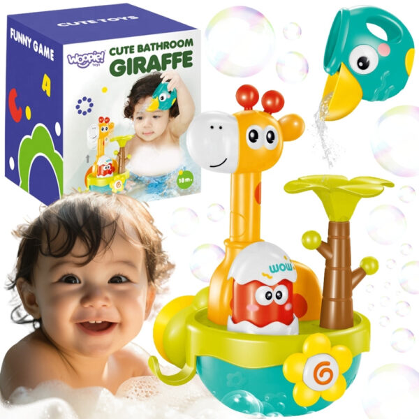 Zabawka do kąpieli żyrafa bez baterii lejek 18m+ – WOOPIE BABY - 001