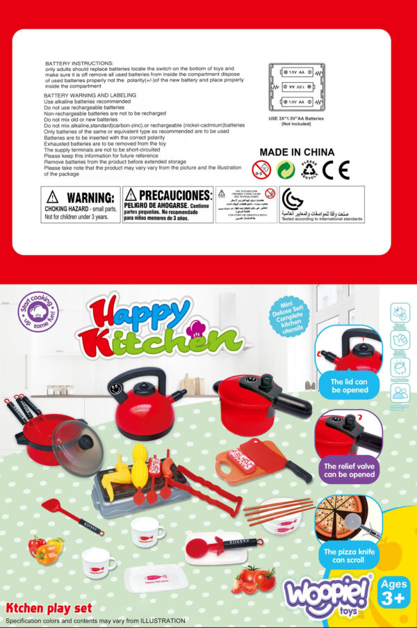 WOOPIE Kuchnia dla Dzieci Duży Zestaw XXL Akcesoria Garnki 36 el. - 007