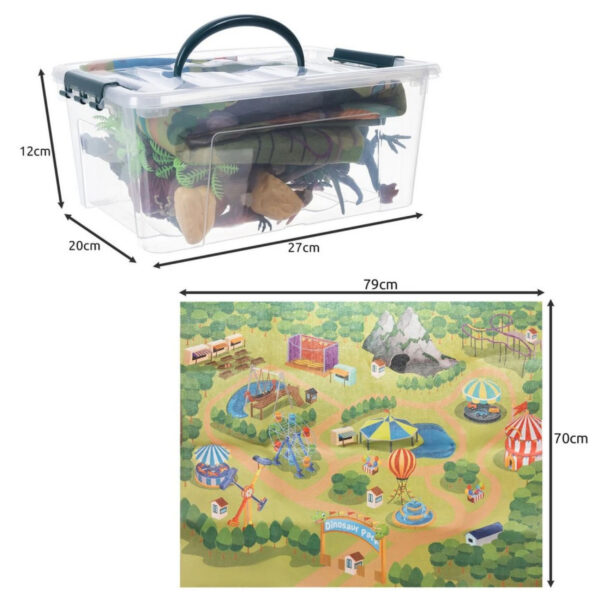 WOOPIE Zestaw Figurki Dinozaury 16 el. + Mata + Kuferek - 002