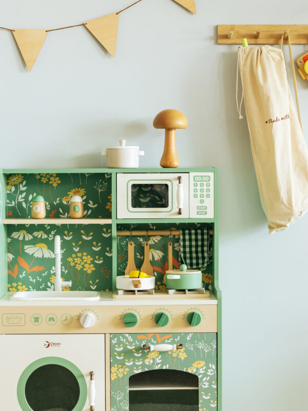 CLASSIC WORLD Duża Drewniana Kuchnia Vintage dla Dzieci + Akc - 002