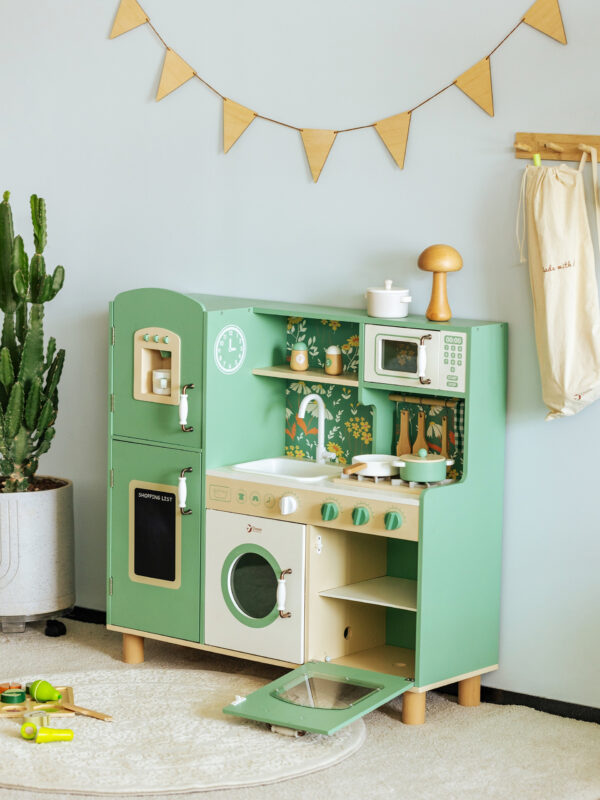 CLASSIC WORLD Duża Drewniana Kuchnia Vintage dla Dzieci + Akc - 005