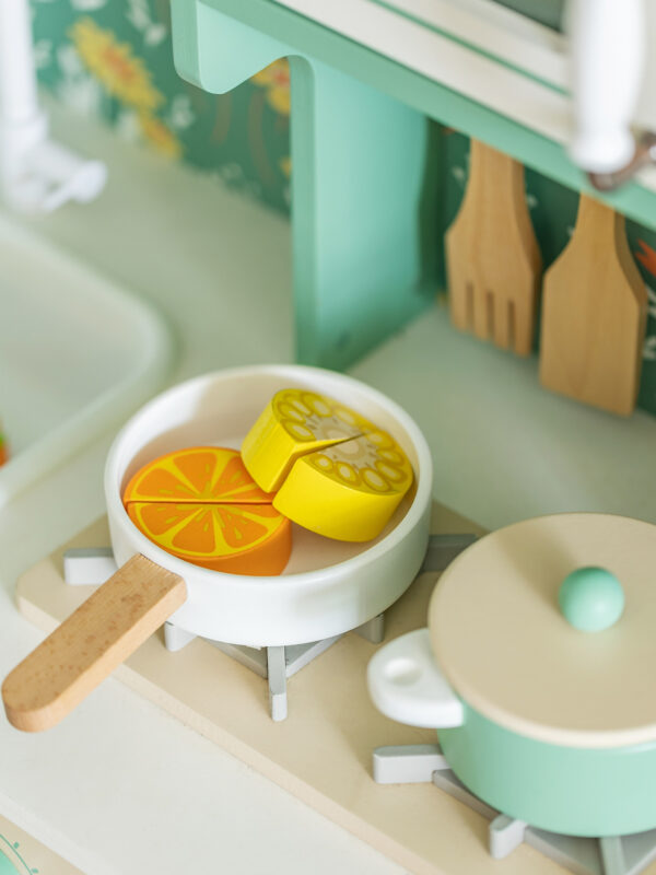 CLASSIC WORLD Duża Drewniana Kuchnia Vintage dla Dzieci + Akc - 006