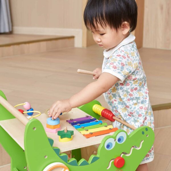 VIGA Drewniany Pchacz Edukacyjny Krokodylek 12w1 - 007