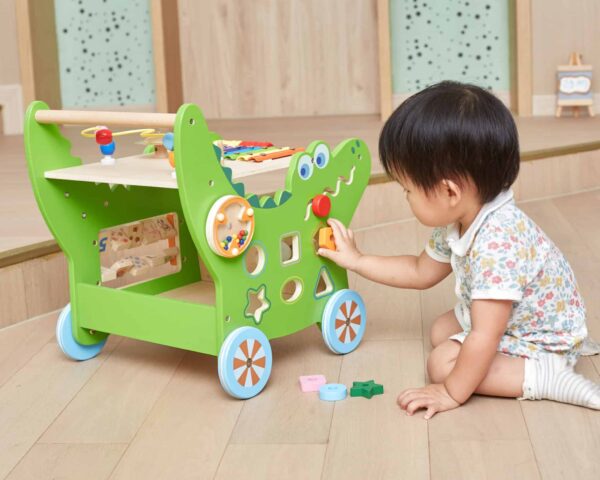 VIGA Drewniany Pchacz Edukacyjny Krokodylek 12w1 - 009