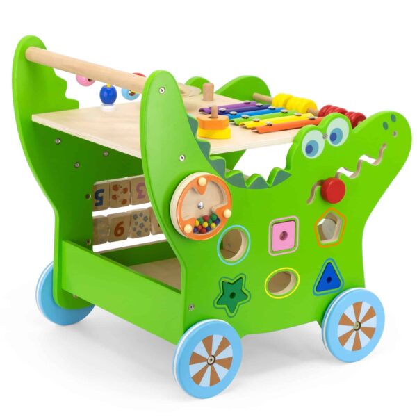 VIGA Drewniany Pchacz Edukacyjny Krokodylek 12w1 - 011