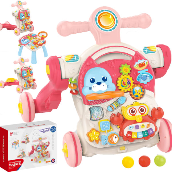 WOOPIE BABY Pchacz Chodzik Stolik Edukacyjny Hulajnoga Jeździk 4w1 - 001