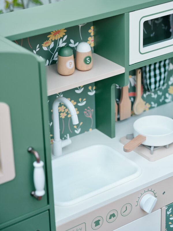 CLASSIC WORLD Duża Drewniana Kuchnia Vintage dla Dzieci + Akc - 012