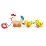 VIGA Zestaw do ciągnięcia Kurka z kurczakami 36 cm - 004