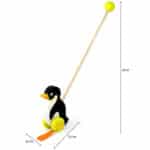 Pierwszy Pchacz Drewniany Viga Toys – Pingwin z Dźwiękiem Kłapania 12m+ - 004