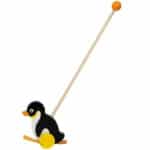 Pierwszy Pchacz Drewniany Viga Toys – Pingwin z Dźwiękiem Kłapania 12m+ - 005
