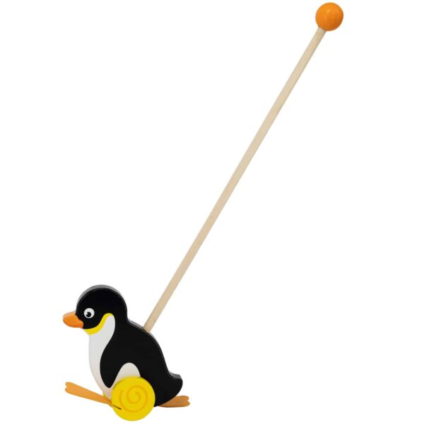 Pierwszy Pchacz Drewniany Viga Toys – Pingwin z Dźwiękiem Kłapania 12m+ - 005