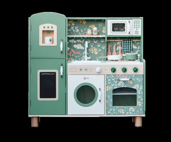 CLASSIC WORLD Duża Drewniana Kuchnia Vintage dla Dzieci + Akc - 014