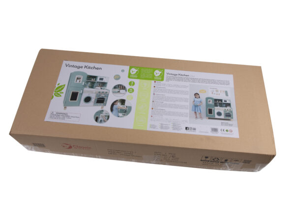 CLASSIC WORLD Duża Drewniana Kuchnia Vintage dla Dzieci + Akc - 016