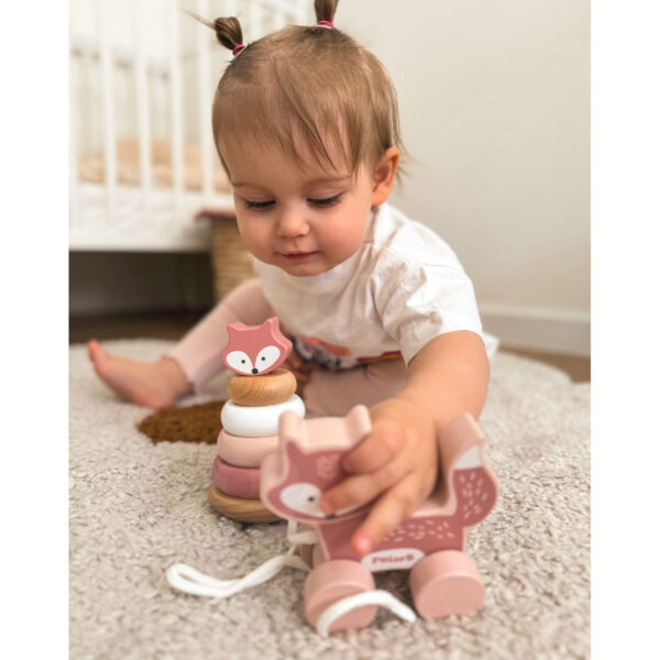 VIGA PolarB Zestaw Lisek Drewniana Piramidka + Lisek do Ciągnięcia - 004