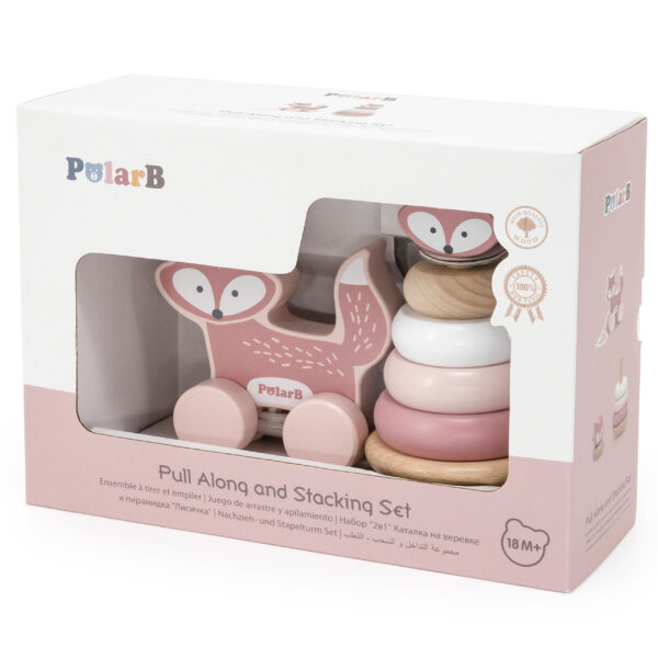 VIGA PolarB Zestaw Lisek Drewniana Piramidka + Lisek do Ciągnięcia - 007