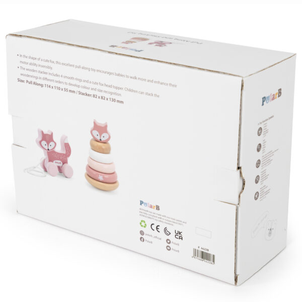 VIGA PolarB Zestaw Lisek Drewniana Piramidka + Lisek do Ciągnięcia - 008