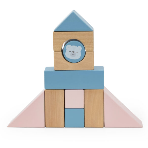 VIGA PolarB Drewniany Wózek do Ciągnięcia + Klocki 21 el. - 004