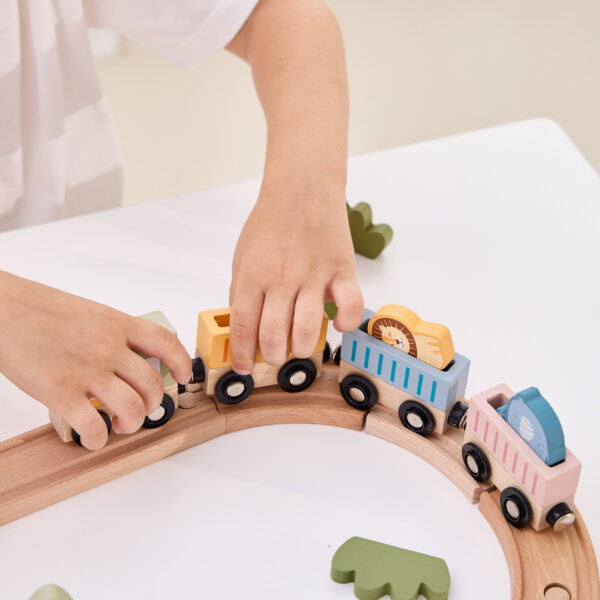 Viga PolarB Drewniany Zestaw Kolejowy 30 el. - 008