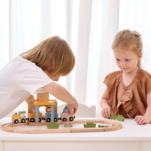 Viga PolarB Drewniany Zestaw Kolejowy 30 el. - 009