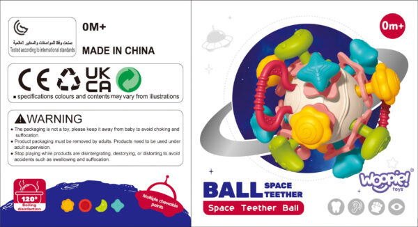 WOOPIE BABY Miękka Grzechotka 4w1 Gryzak Zabawka Sensoryczna dla Niemowląt 0m+ - 008