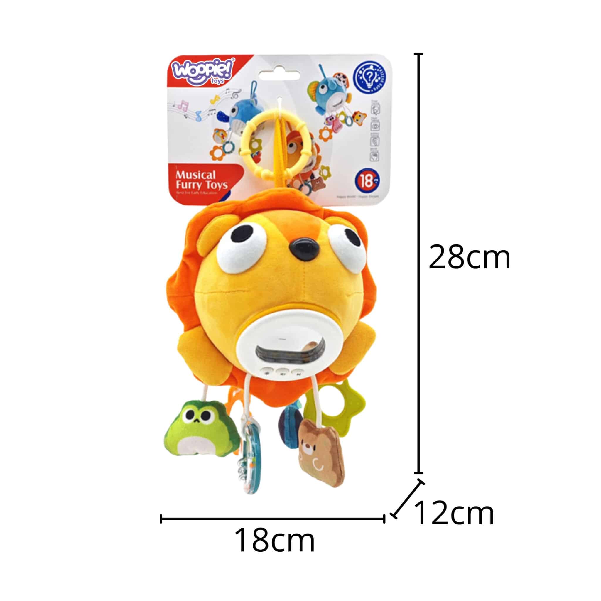 WOOPIE Baby Pluszowy Lew Maskotka Interaktywna Przytulanka Muzyczna z Zawieszkami i Gryzakami - 004